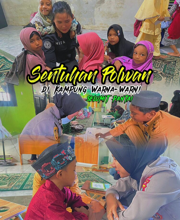 Sentuhan Polwan di Kampung Warna-Warni Selumit Pantai, Tanam Harapan lewat Pendidikan