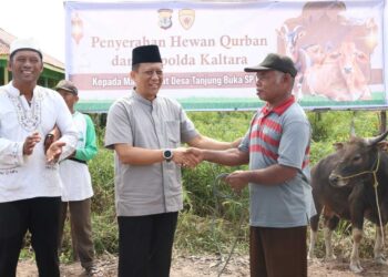 Makna Idul Adha, Kapolda Kaltara Serahkan 4 Ekor Sapi Kurban untuk Warga SP 6 hingga SP 9 Tanjung Buka