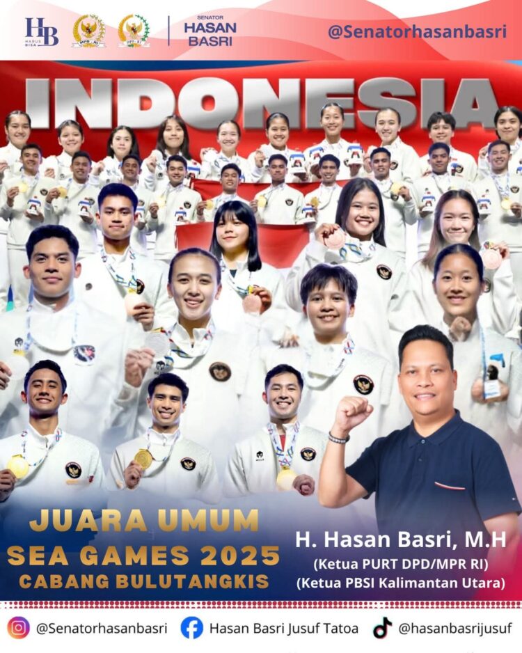 Ketua PBSI Kaltara Hasan Basri Apresiasi Prestasi Juara Umum Bulutangkis SEA Games 2025