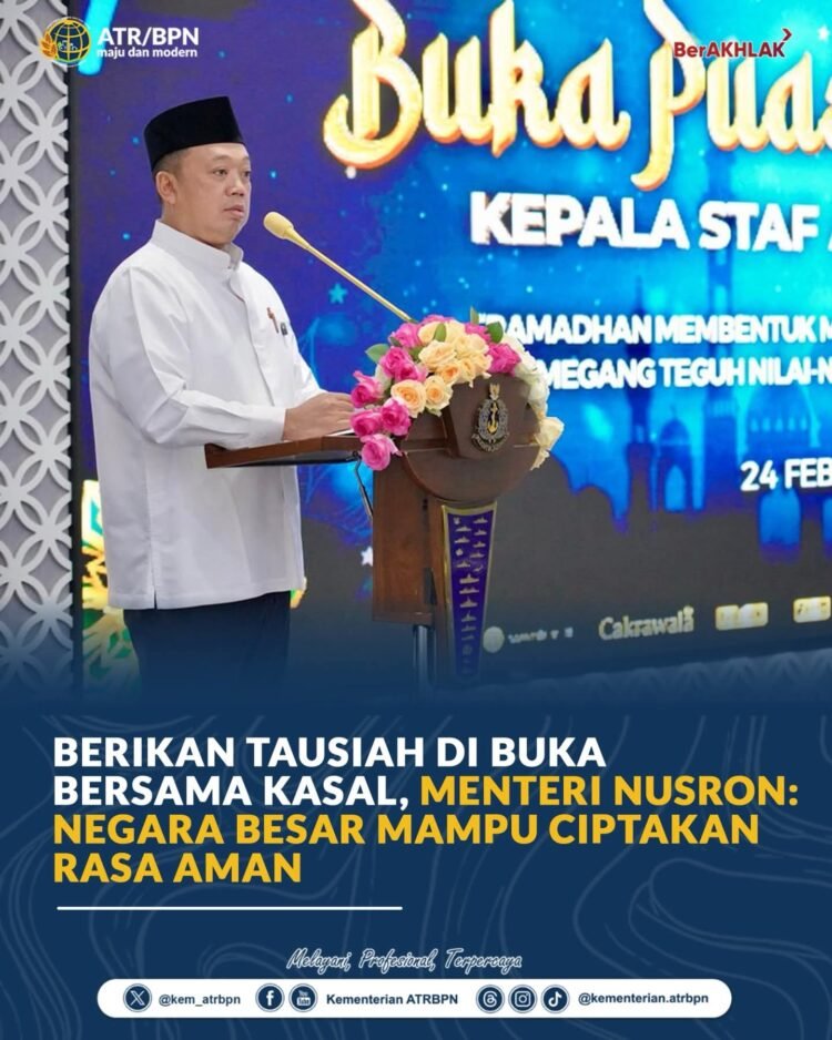 Buka Puasa Bersama KSAL, Menteri ATR/BPN Ajak Perkuat Sinergi Jaga Kedaulatan