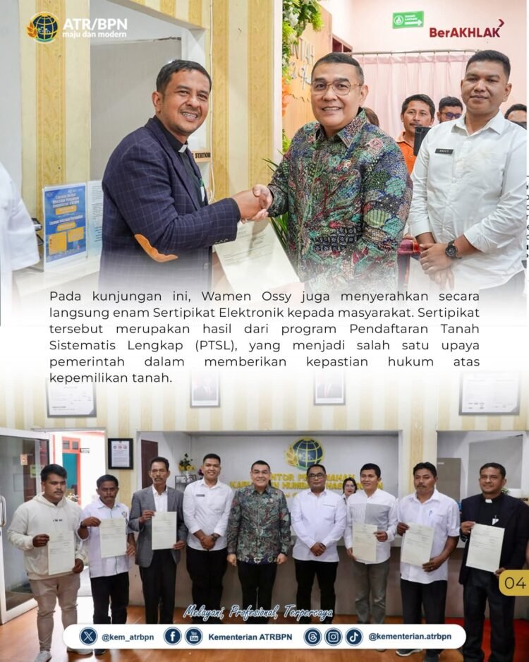 Akurasi Data Pertanahan Jadi Kunci, Wamen ATR/BPN Dorong Peningkatan Layanan di Humbang Hasundutan