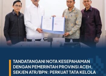 Kementerian ATR/BPN dan Pemprov Aceh Teken MoU Penguatan Tata Kelola Pertanahan