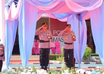 Upacara Welcome and Farewell Parade Kapolda Kalimantan Utara
