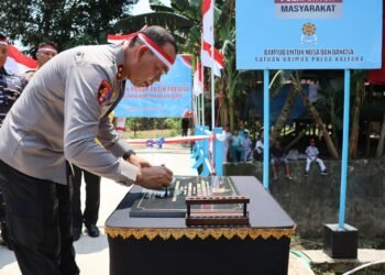 Kapolda Kaltara Resmikan Jembatan Merah Putih Presisi Sungai Cahaya Baru di Tarakan